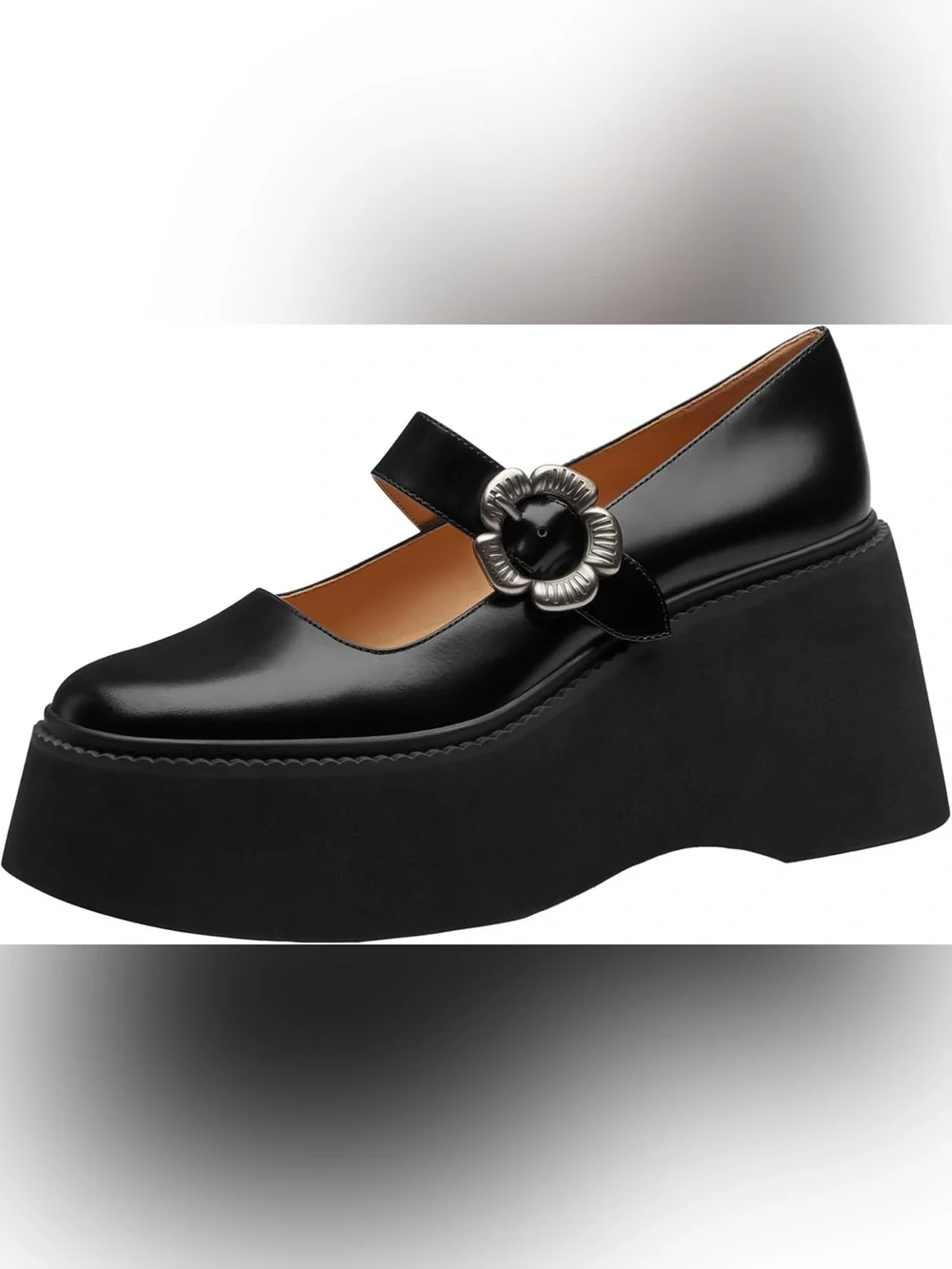 Coach Women's Tea Rose Platform Mary Janes Black Size 10